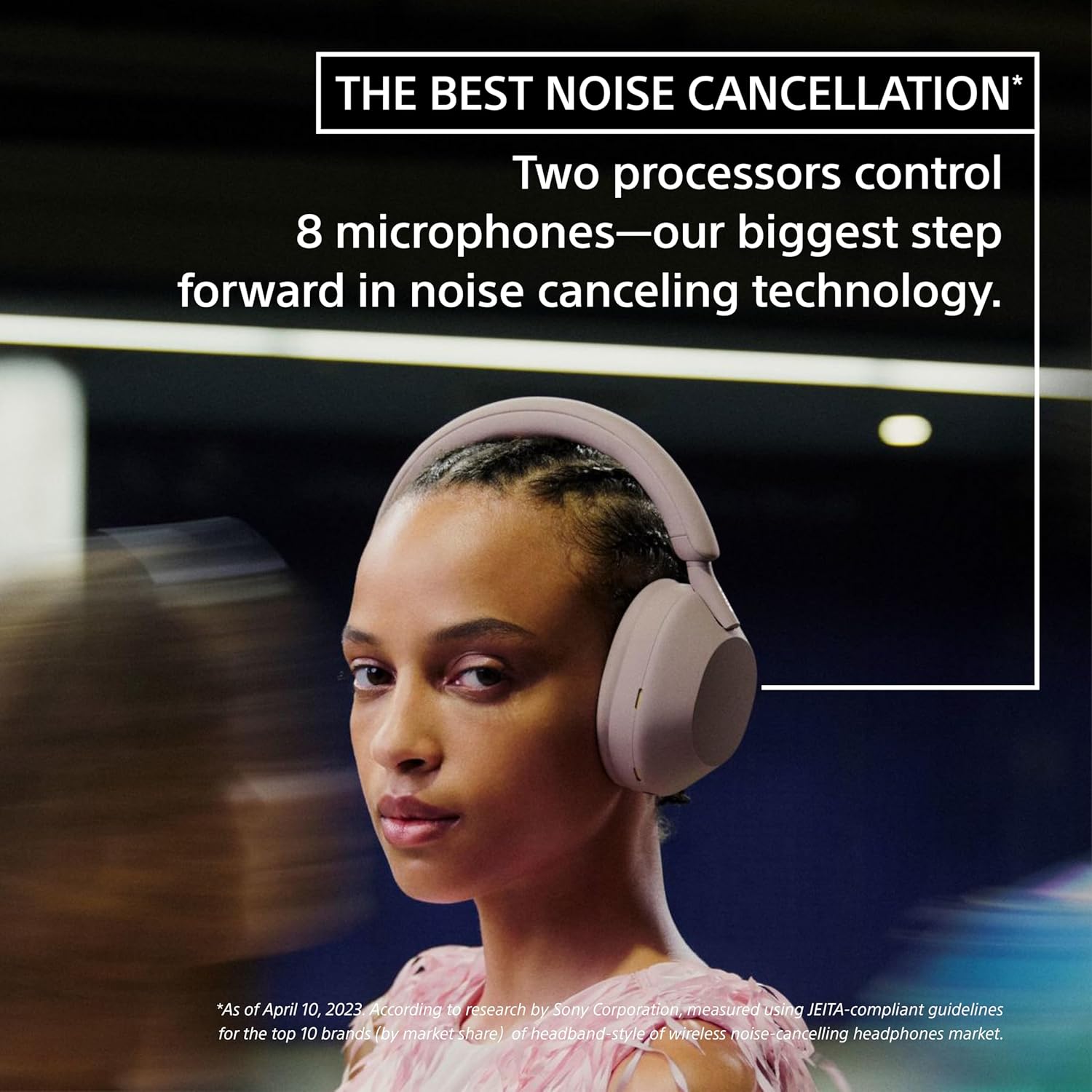 Sony WH-1000XM5 Premium Noise Cancelling Wireless Headphones, Silver — view 3