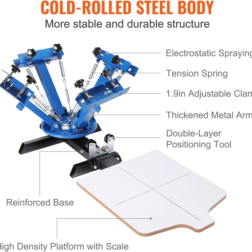 4 Color 1 Station Screen Printing Press