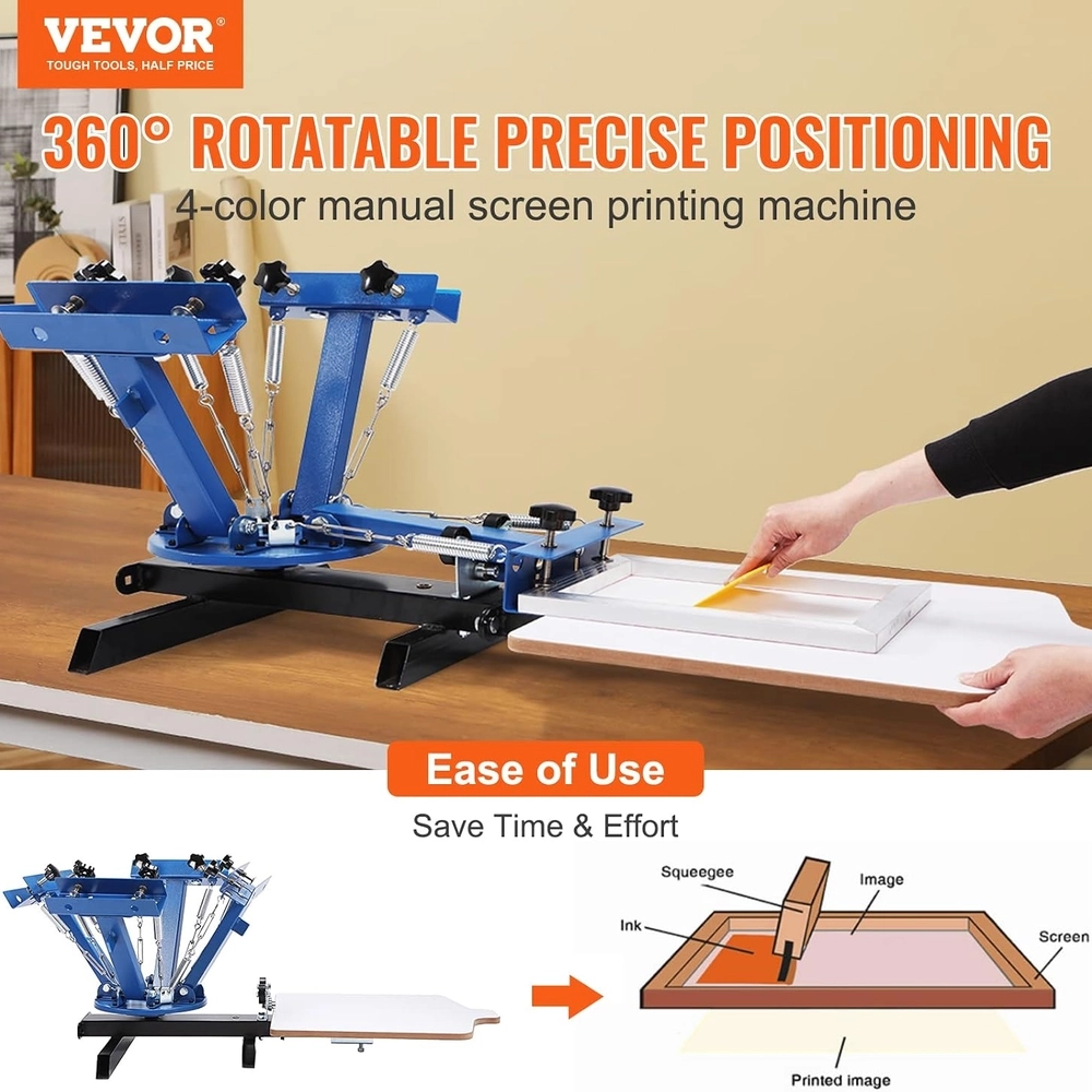 4 Color 1 Station Screen Printing Press
