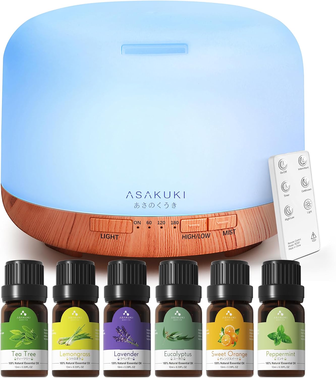 ASAKUKI Essential Oil Diffuser for Home, 500ML Aromatherapy Humidifier — view 8