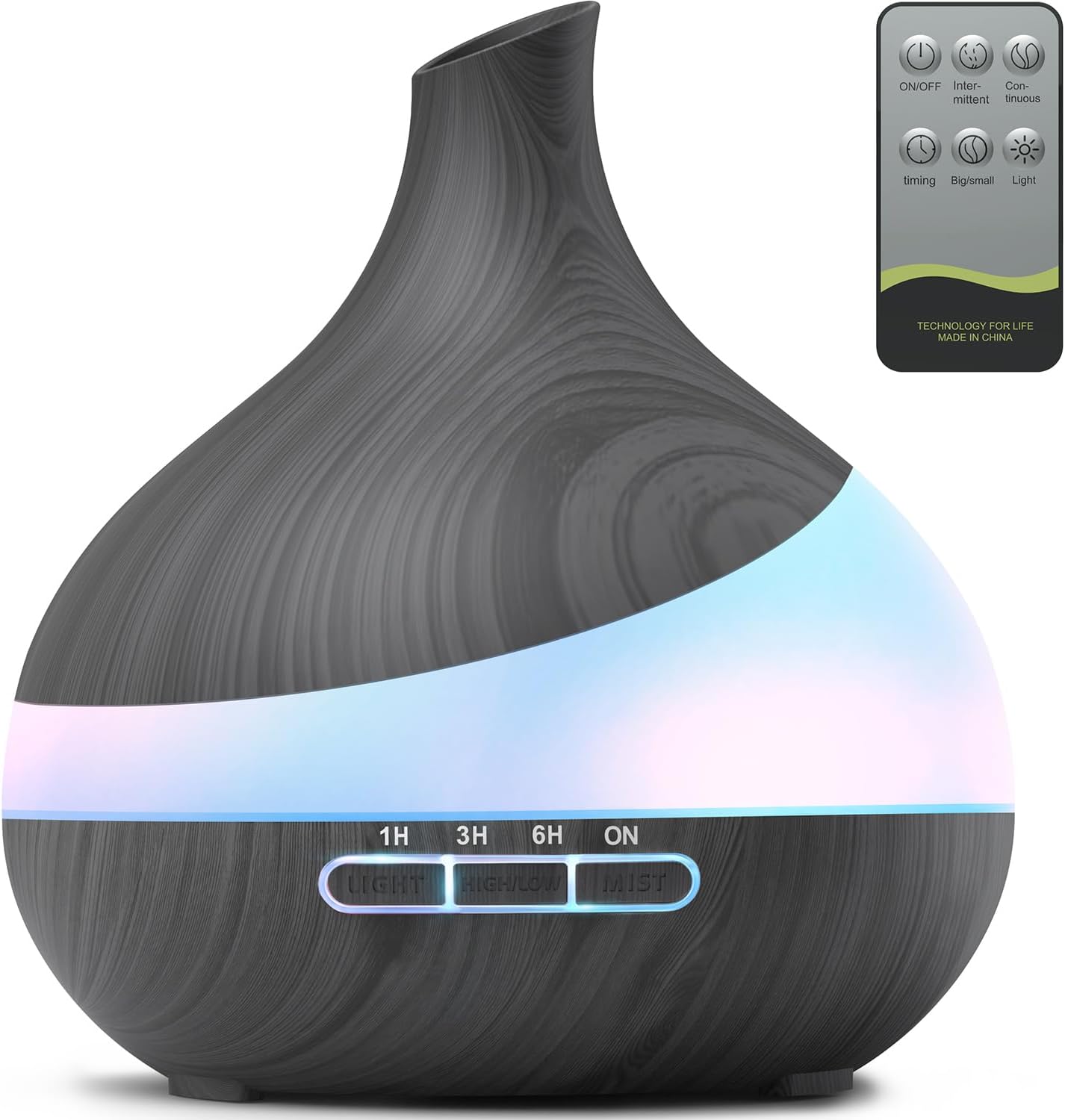 HJTHJT 500ML Essential Oil Diffuser for Home: 14 Color LED Humidifier - 2 Mist Modes (30/60ml/h)