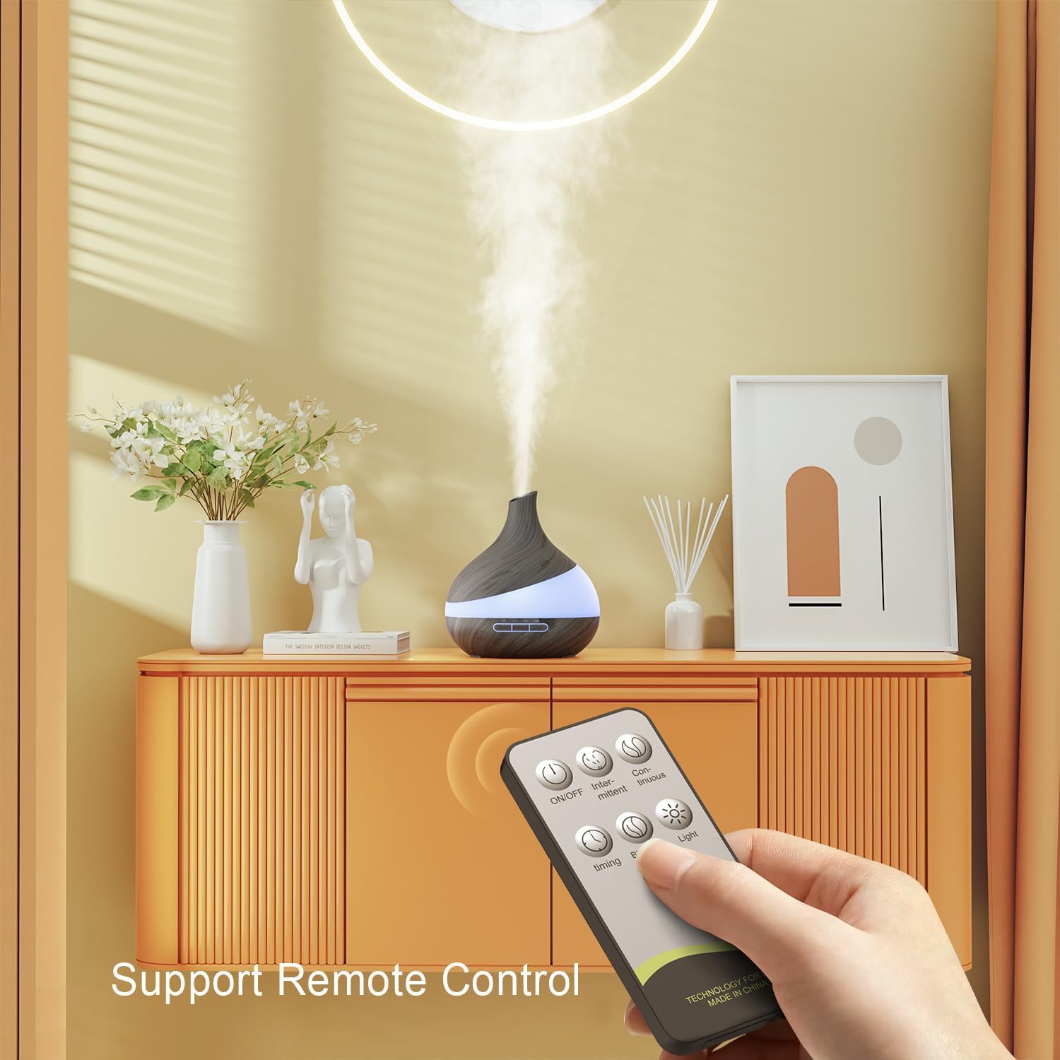HJTHJT 500ML Essential Oil Diffuser for Home: 14 Color LED Humidifier - 2 Mist Modes (30/60ml/h) — view 4