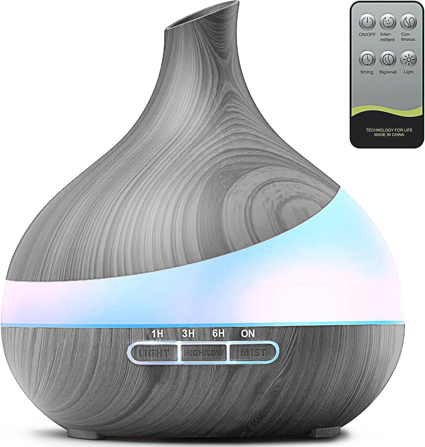 HJTHJT 500ML Essential Oil Diffuser for Home: 14 Color LED Humidifier - 2 Mist Modes (30/60ml/h) — view 9