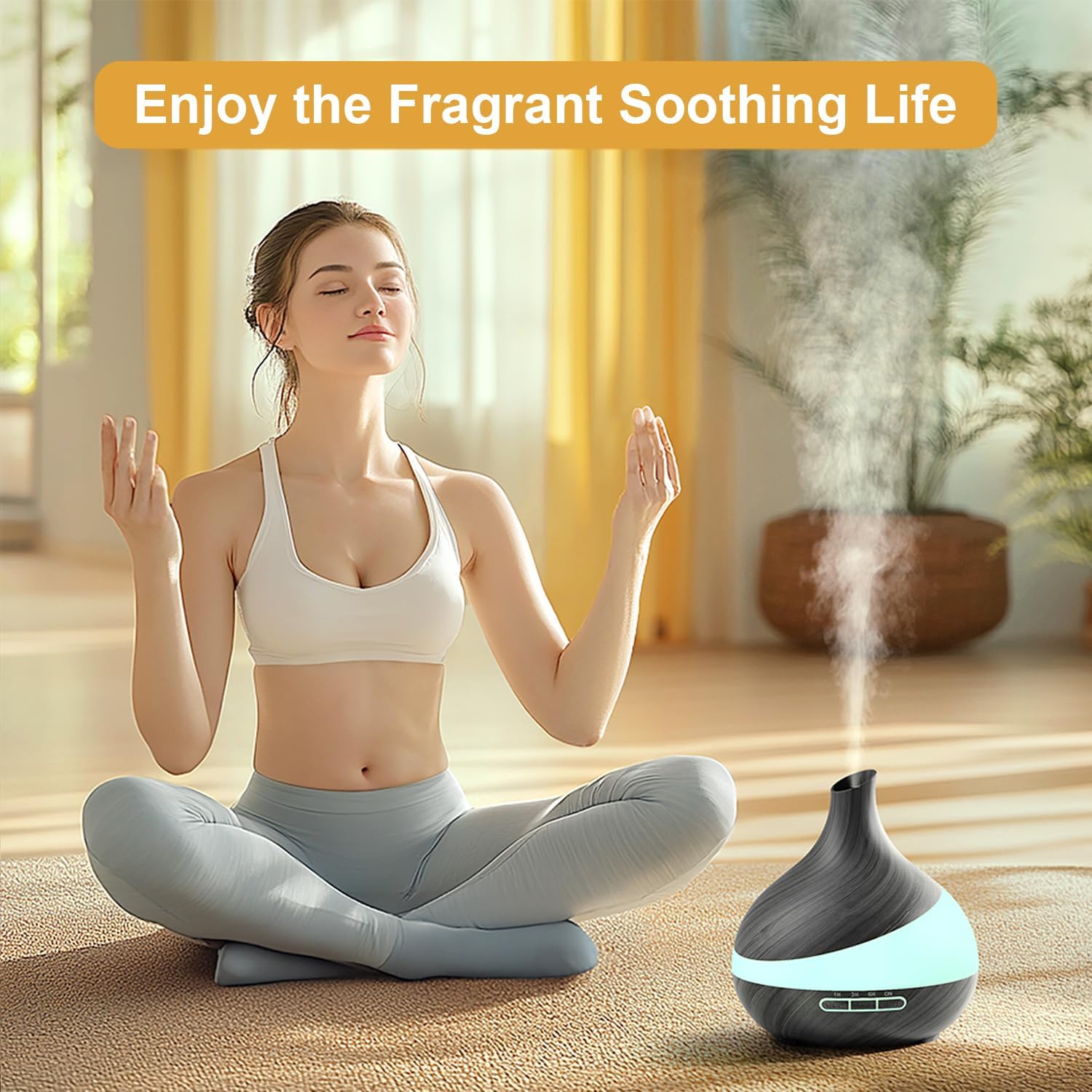 HJTHJT 500ML Essential Oil Diffuser for Home: 14 Color LED Humidifier - 2 Mist Modes (30/60ml/h) — view 2