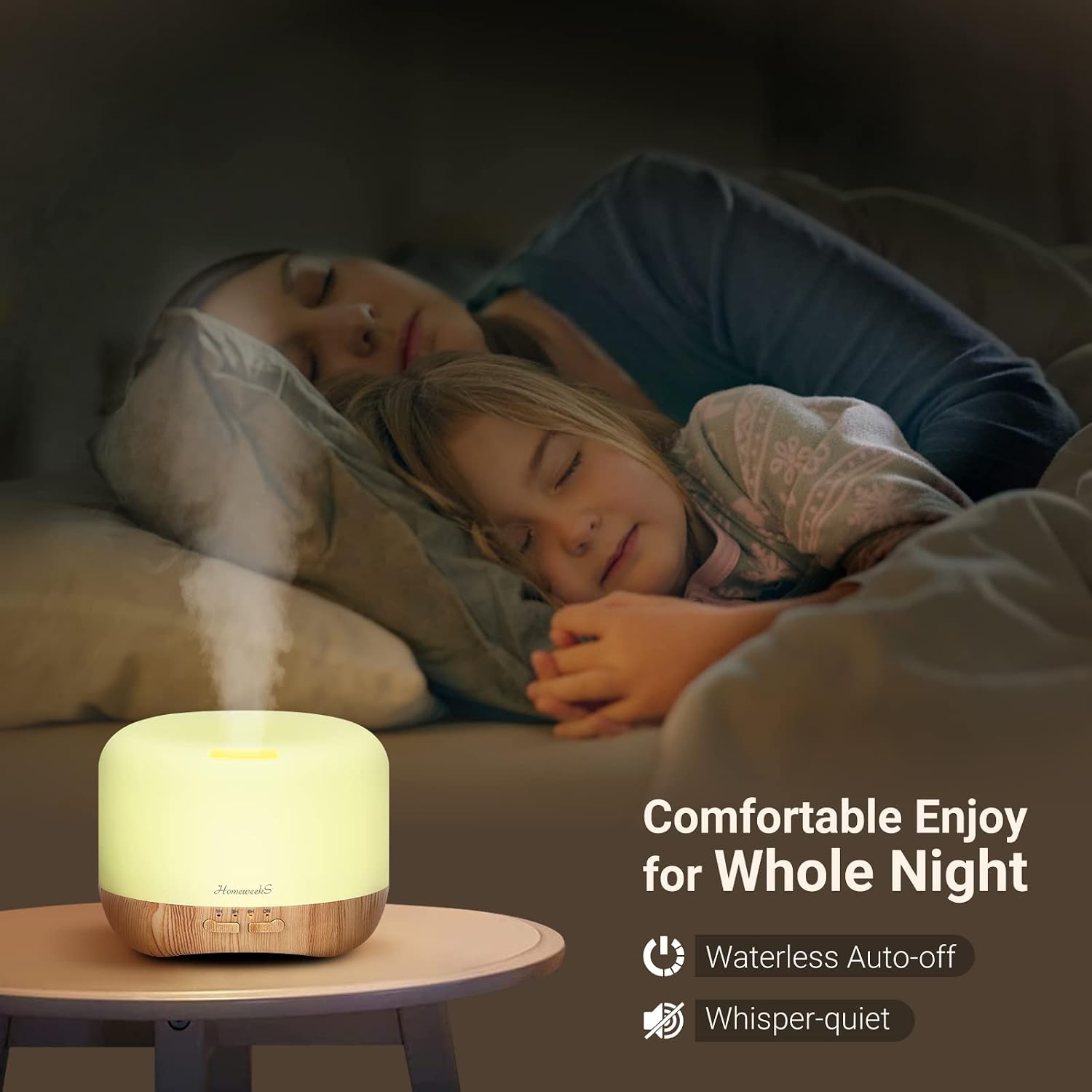 Homeweeks Essential Oil Diffuser for Room Aromatherapy Scent Diffuser - Auto Off Ultrasonic Aroma — view 7