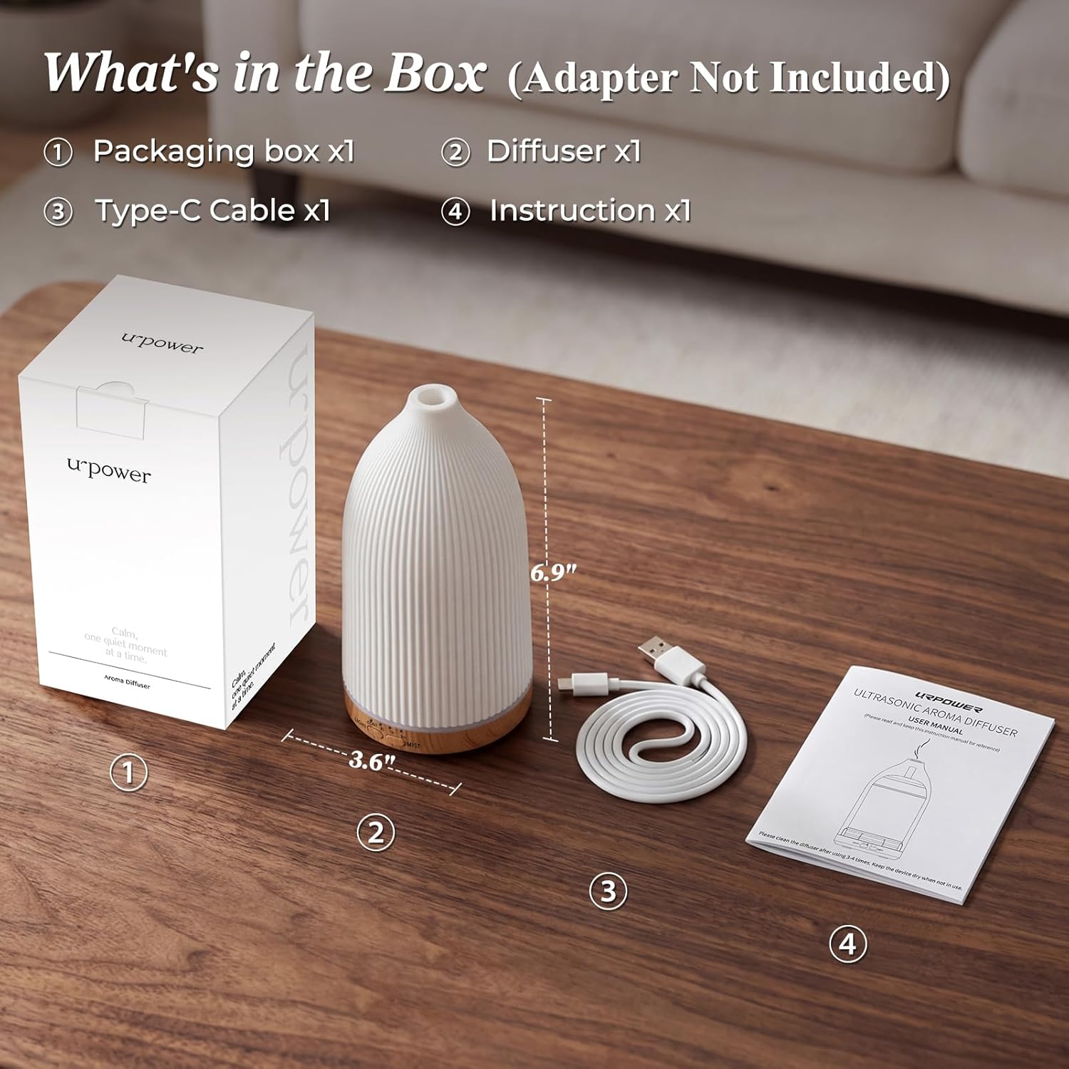 URPOWER 150mL Essential Oil Diffusers for Home Aromatherapy Diffuser - With 7 Color Changing — view 2