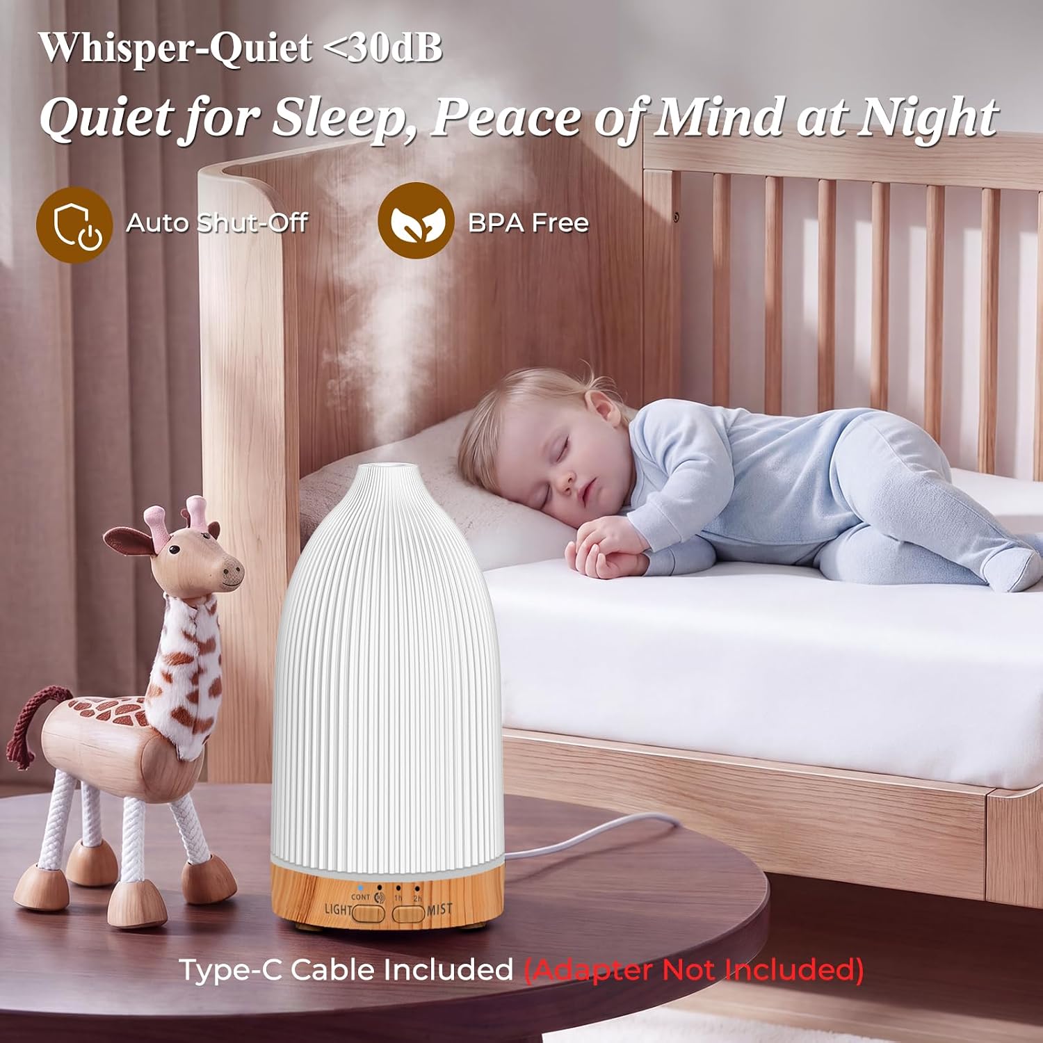 URPOWER 150mL Essential Oil Diffusers for Home Aromatherapy Diffuser - With 7 Color Changing — view 5