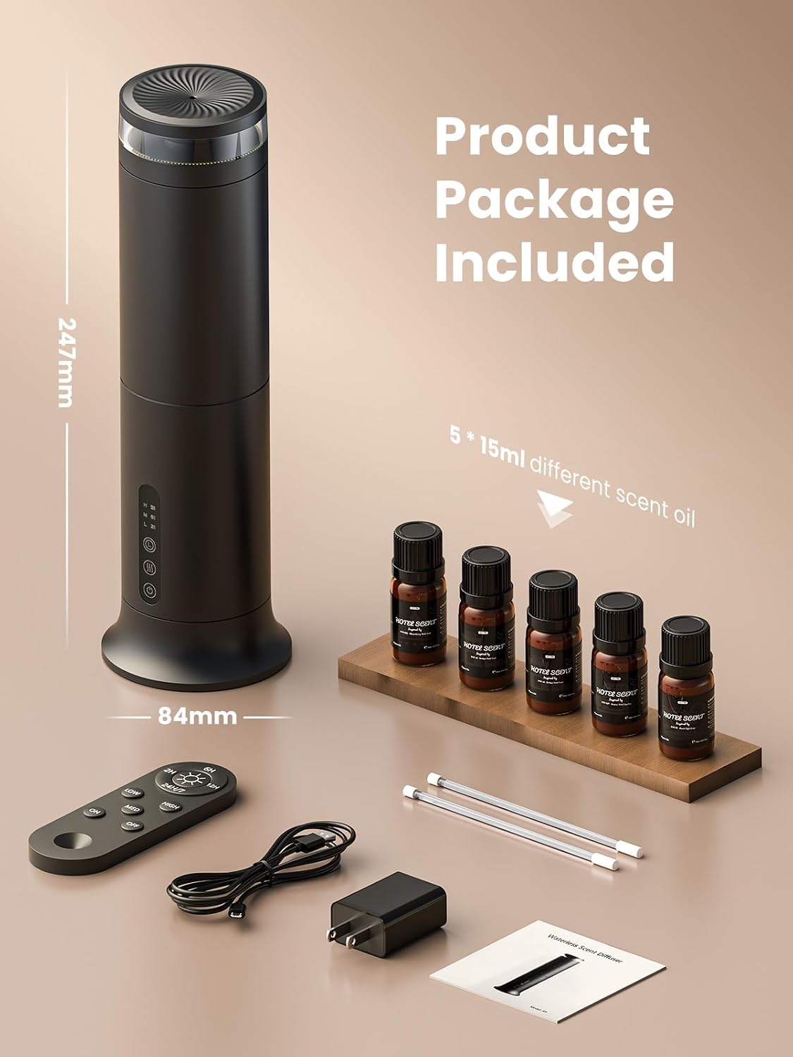 XEITIN Tower Waterless Diffuser with 5 Hotel-inspried Scent Oil Set - 2000 Sq.ft Whole-house Aroma — view 2