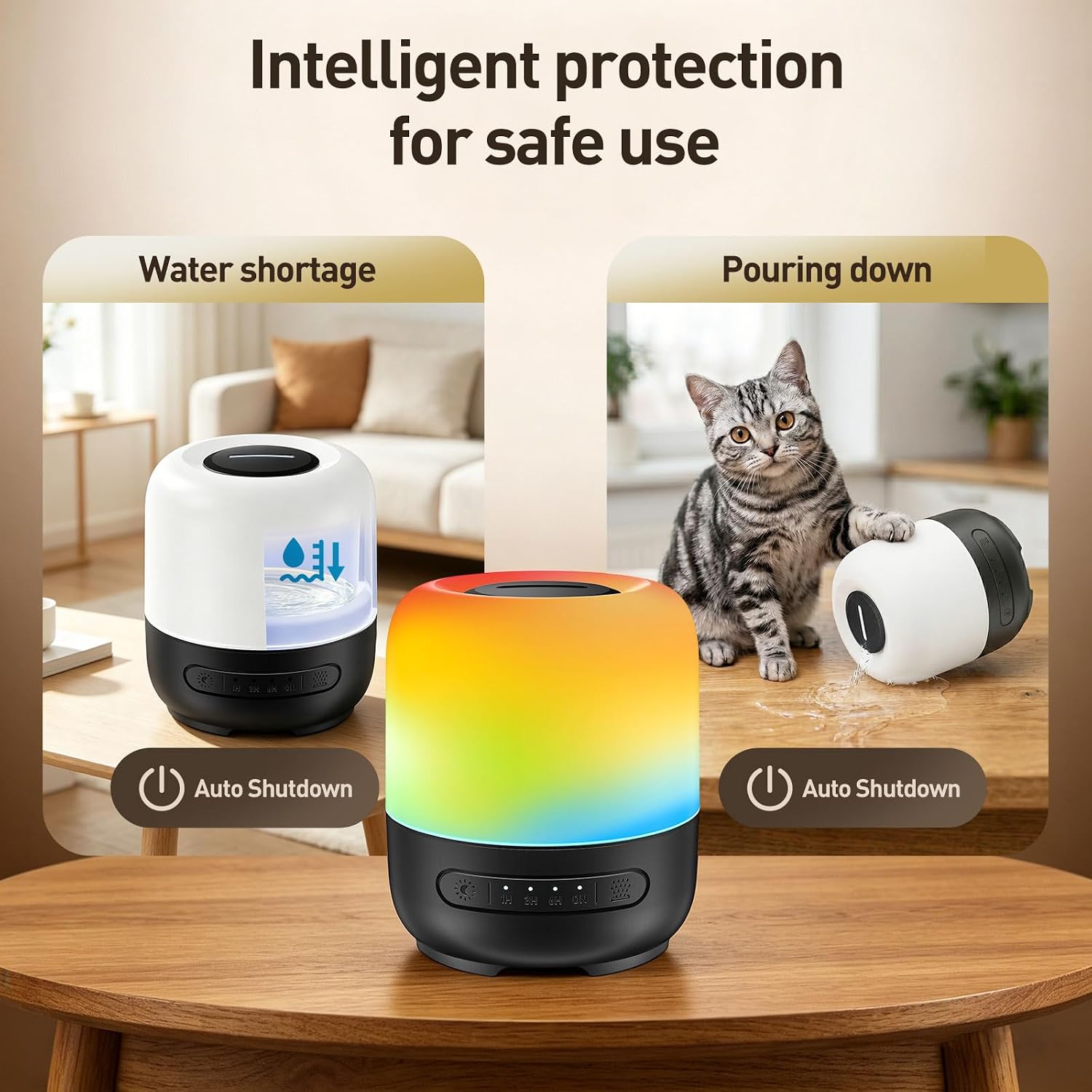 YEADOU Essential Oil Diffuser, 300ml Ultrasonic Aromatherapy Oil Diffuser & Humidifier with 7 Color — view 7