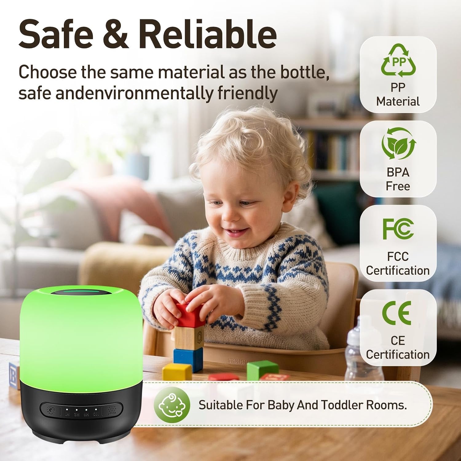 YEADOU Essential Oil Diffuser, 300ml Ultrasonic Aromatherapy Oil Diffuser & Humidifier with 7 Color — view 6