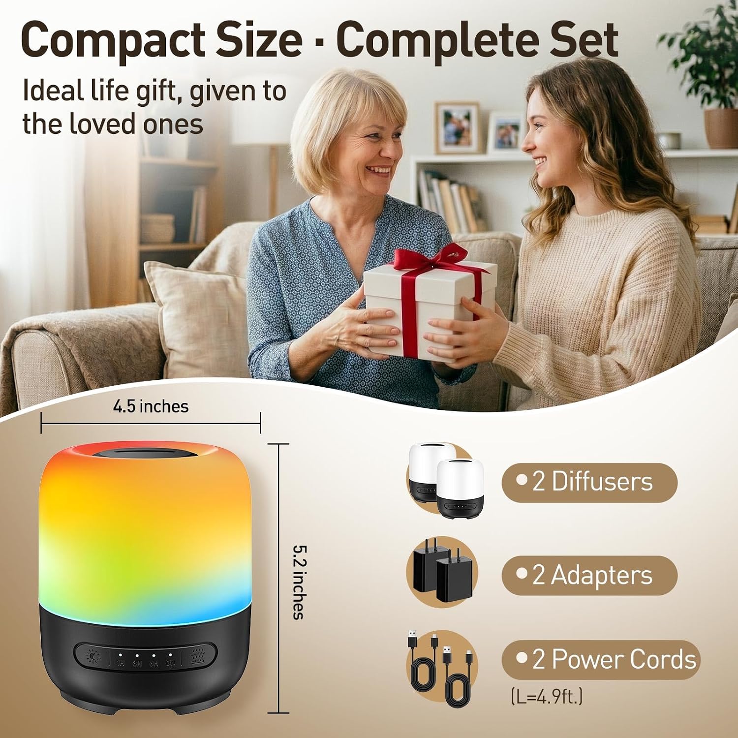YEADOU Essential Oil Diffuser, 300ml Ultrasonic Aromatherapy Oil Diffuser & Humidifier with 7 Color — view 8