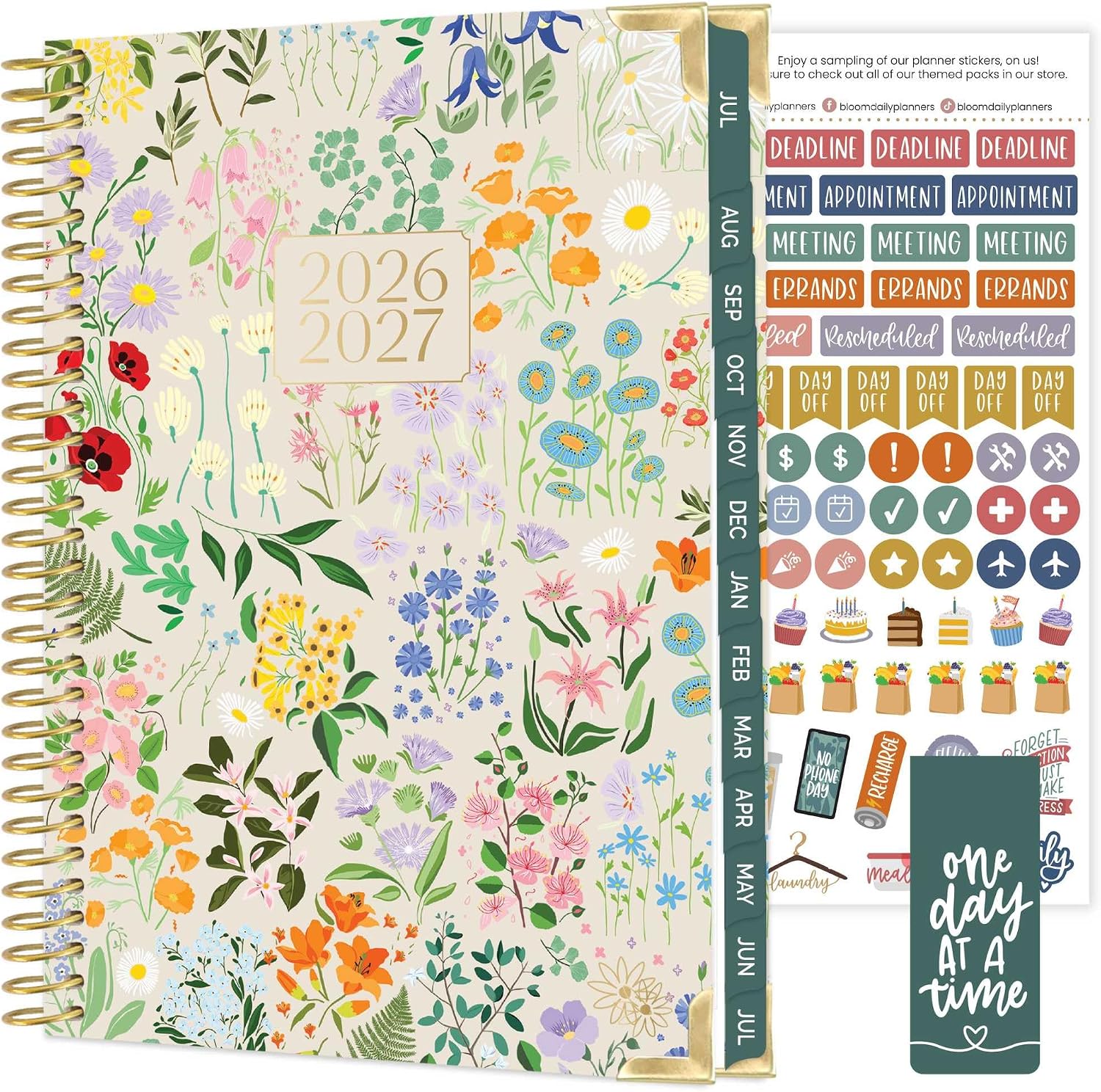 2026-2027 Wild Bloom Academic Planner - Spiral Bound