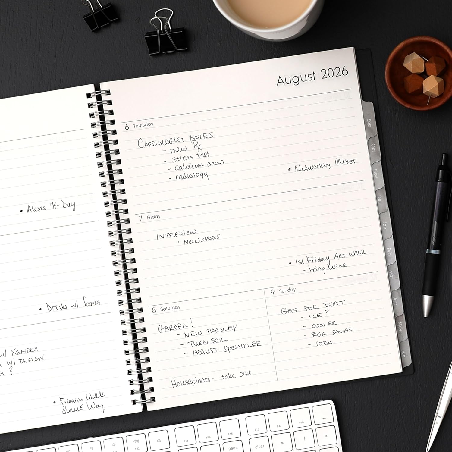 Blue Sky 2026-2027 Black Academic Spiral Planner - Hình 2