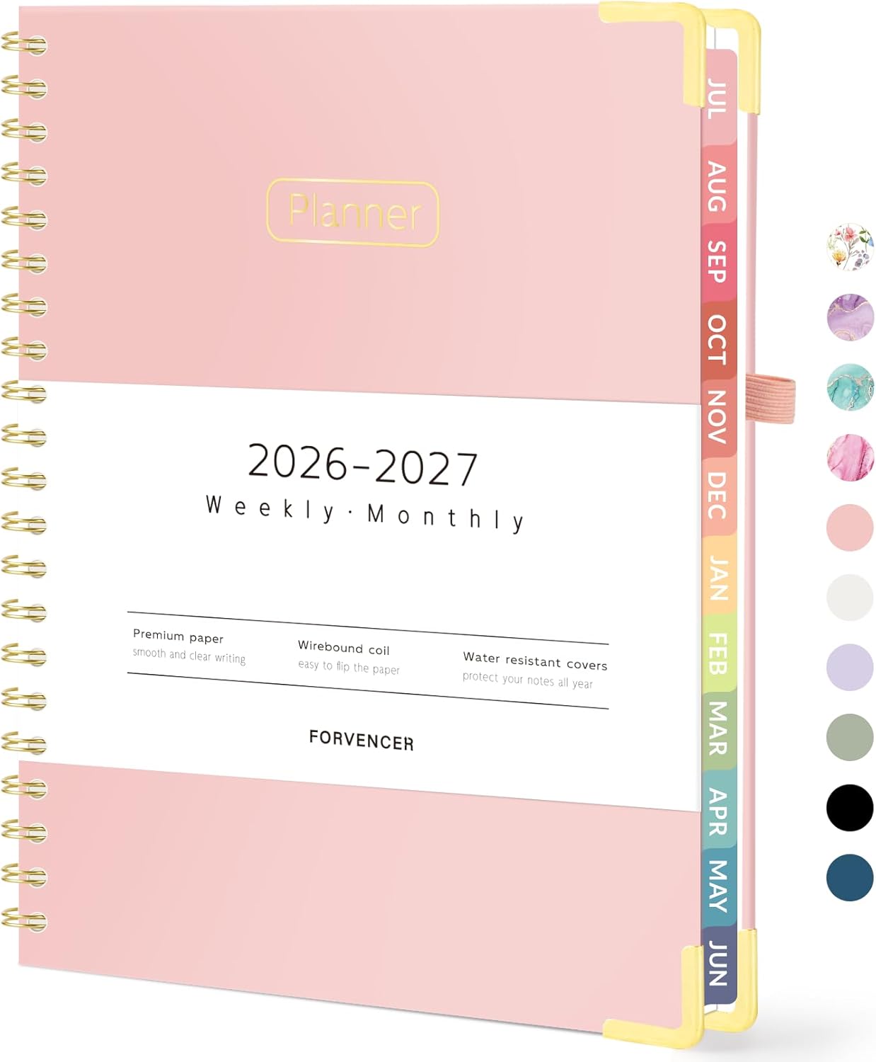 FORVENCER 2026-2027 Pink Weekly Monthly Planner - 8.5x11"