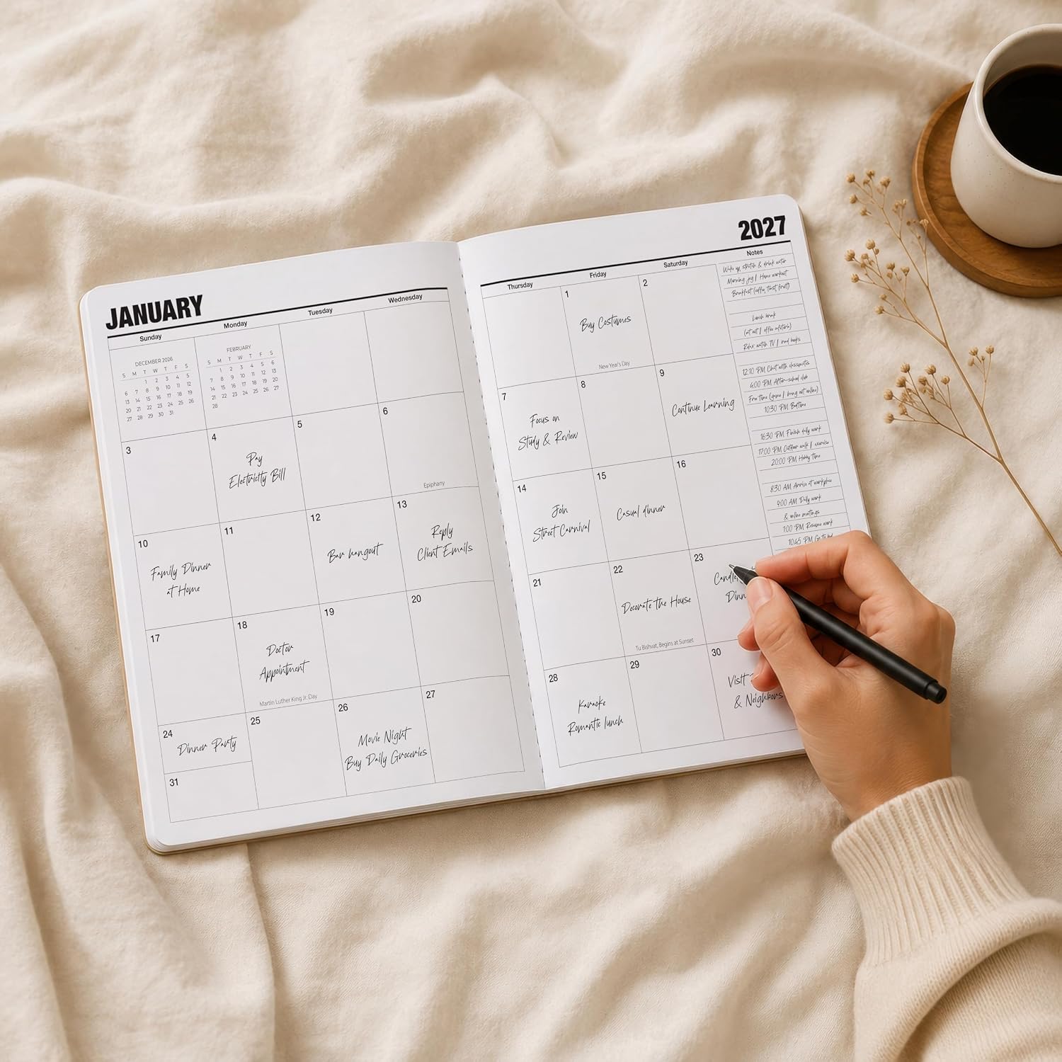 2027 Kraft Cover Monthly Planner - Hình 2