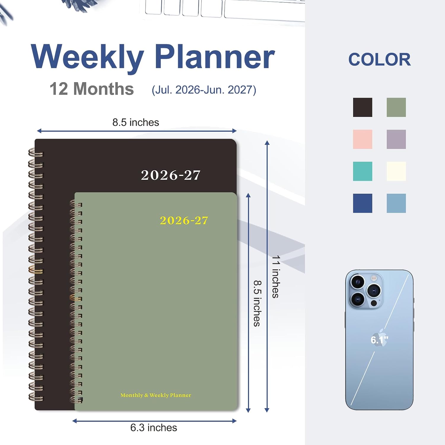 Black Academic Spiral Planner 2026-2027 - Hình 2