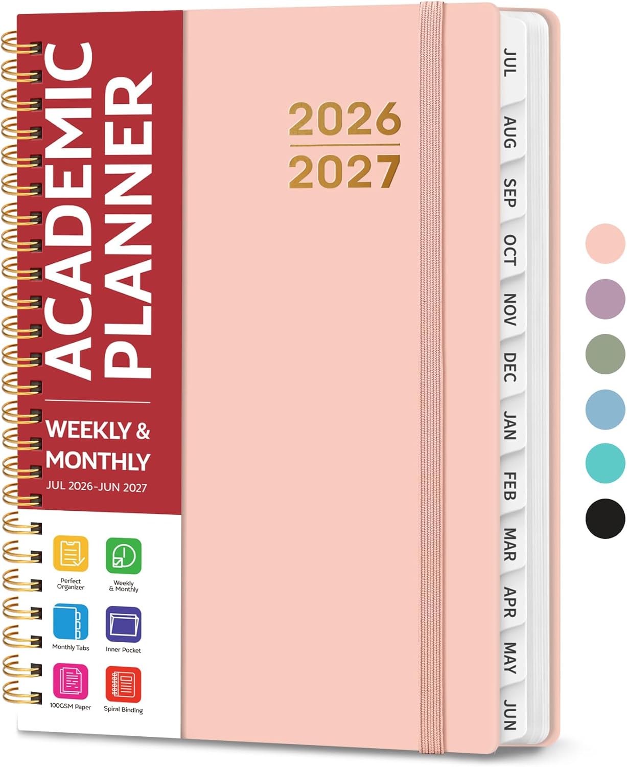 2026-2027 Pink Academic Planner - Weekly & Monthly Organizer