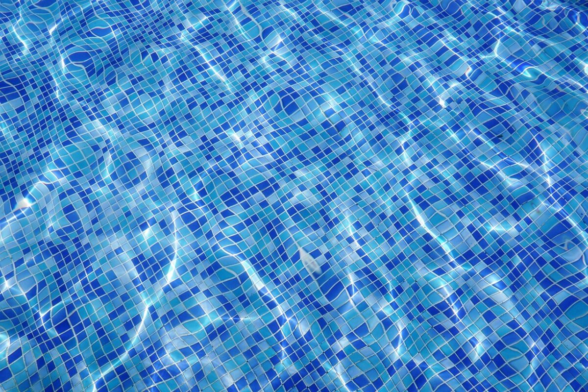 Clear blue swimming pool water