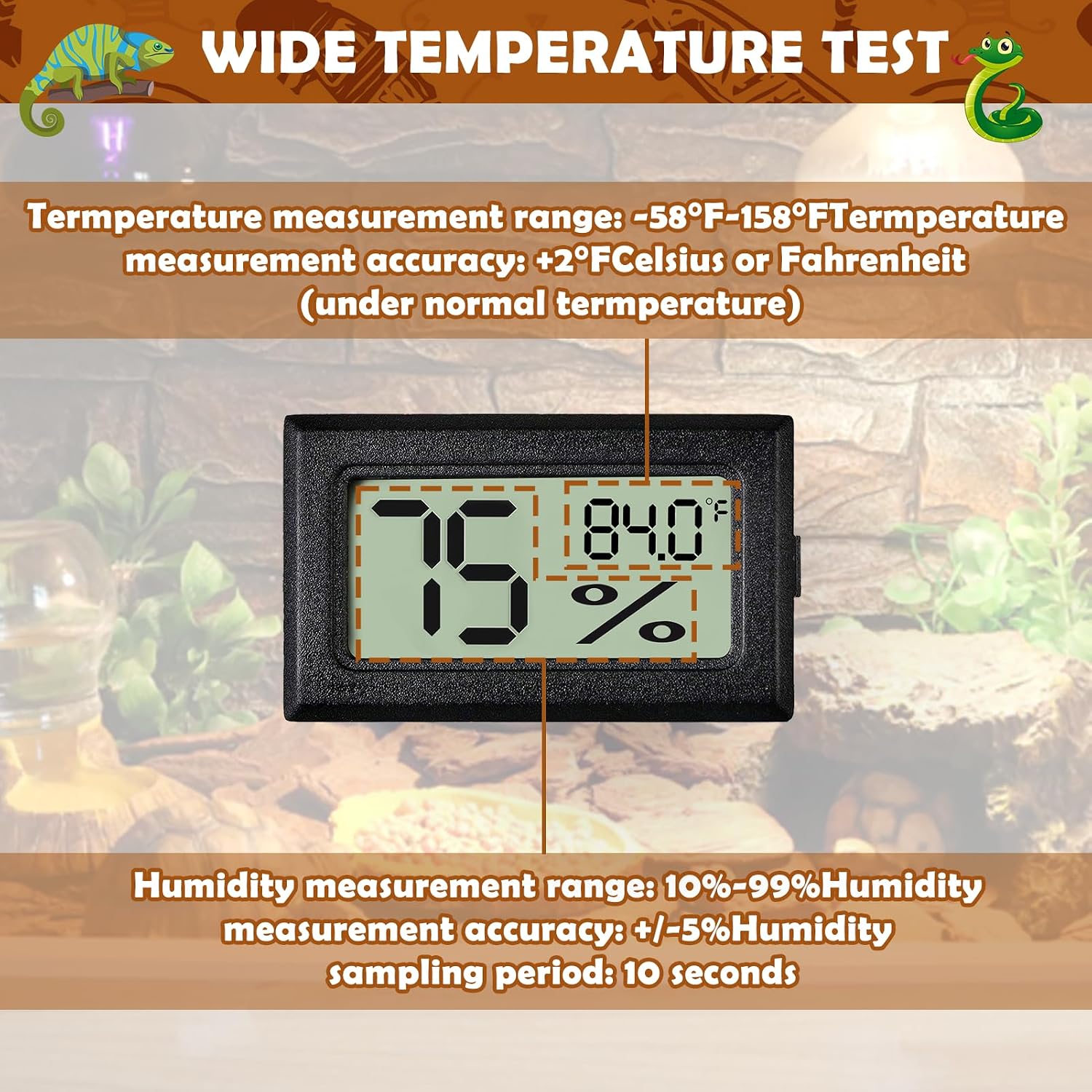 lcd Digital Terrarium Thermometer Hygrometer - Hình 2