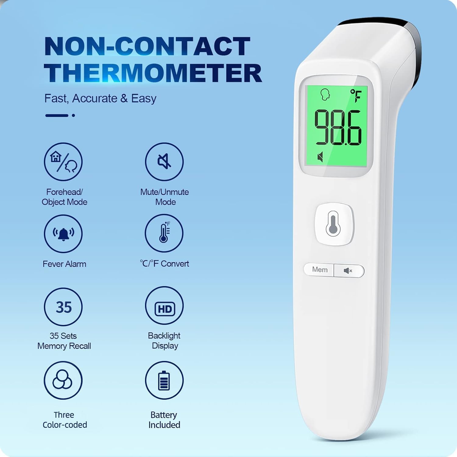 No-Touch Thermometer for Adults and Kids, Accurate Digital Baby — view 2