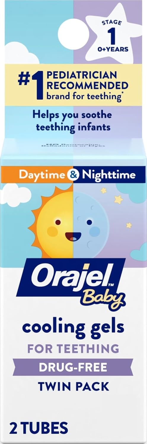 Orajel Baby Daytime & Nighttime Cooling Gels for Teething, 0.18 Oz
