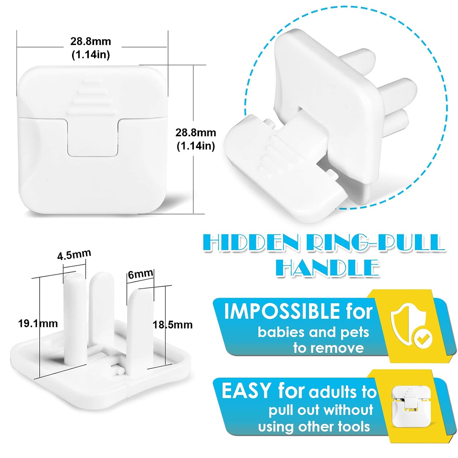 Outlet Covers Babepai 38-Pack White Child Proof Electrical Protector — view 2