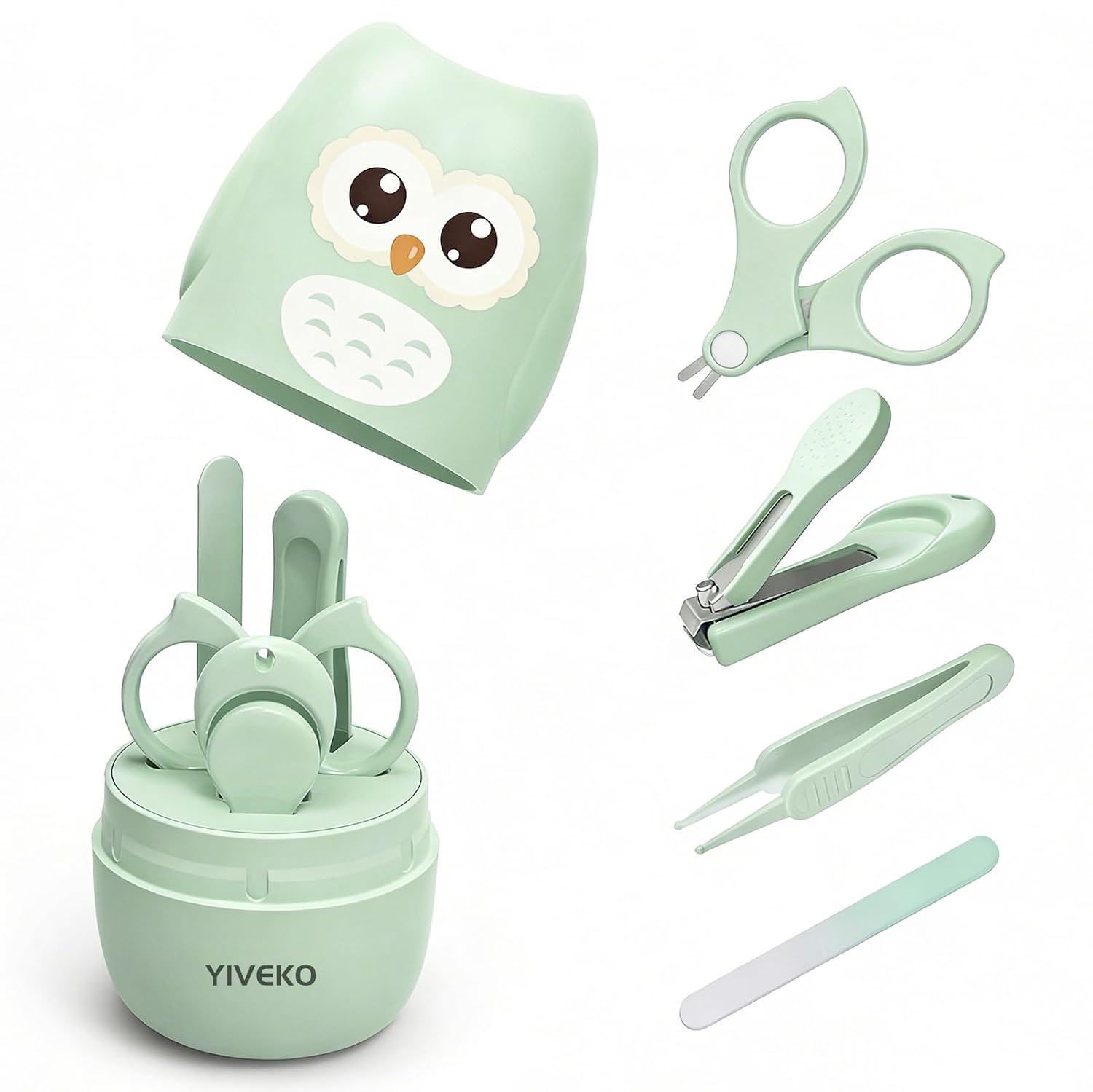 YIVEKO Baby Nail Kit, 4-in-1 Baby Nail Care Set with Cute Case, Baby
