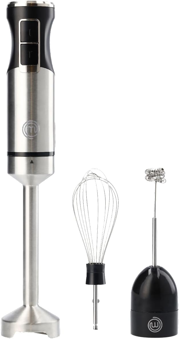 MasterChef Immersion Blender Handheld with Electric Whisk & Milk Frother