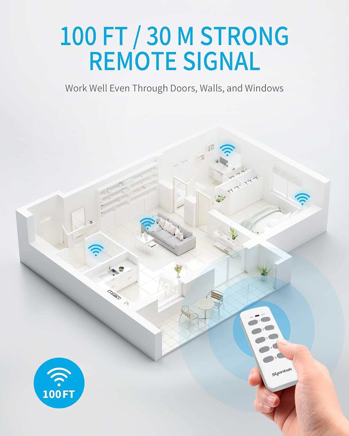 Remote Control Outlet Wireless Light Switch for Household Appliances — view 4
