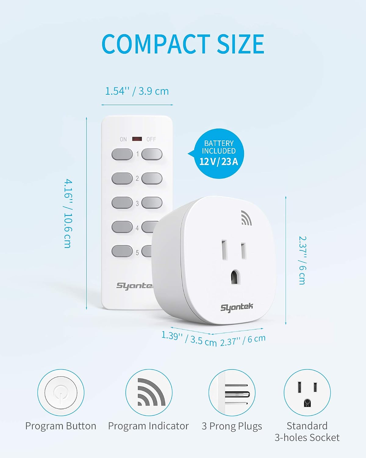 Remote Control Outlet Wireless Light Switch for Household Appliances — view 8