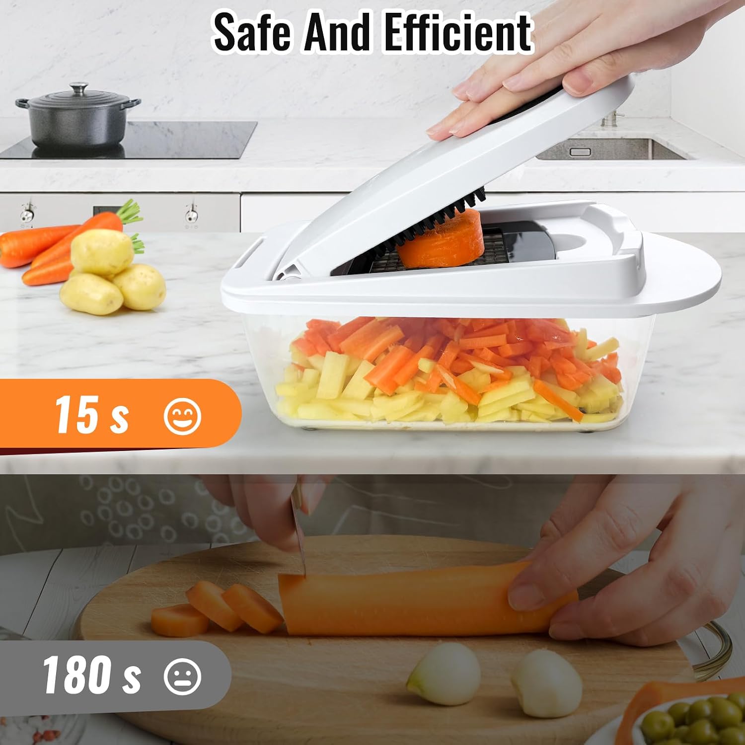 Ukeetap 8-Blade Cook Tool & Gadget Sets, Chopper Slicer Grater Set, White — view 2