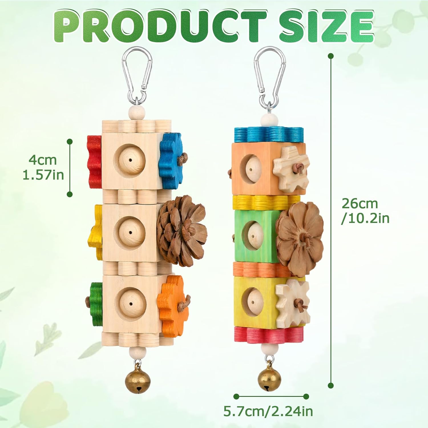 Colorful Wooden Parrot Foraging Toy - Hình 2
