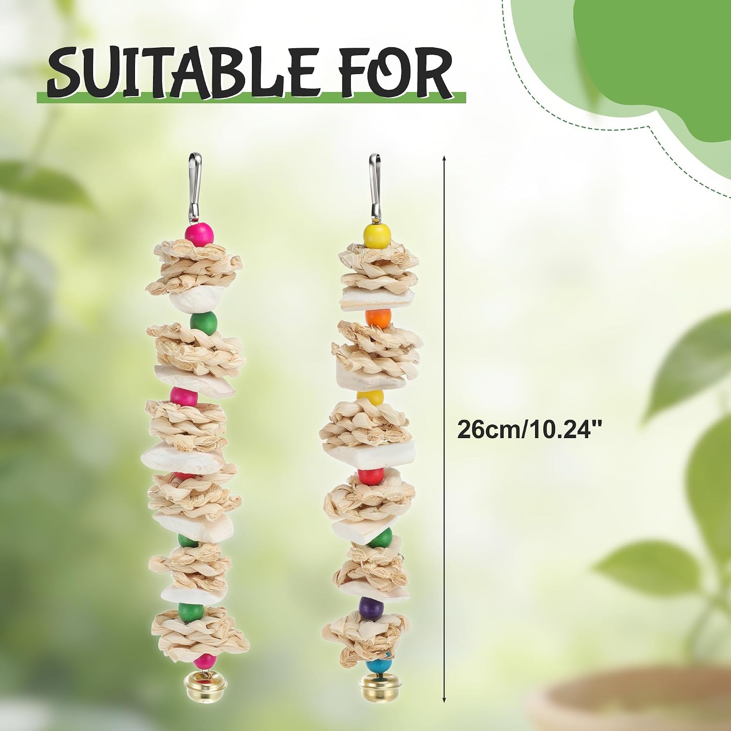Natural Corn Husk & Cuttlebone Bird Chewing Toy - Hình 2