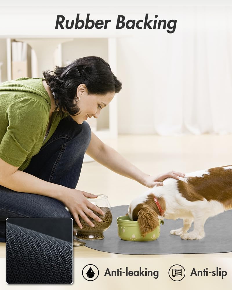 Absorbent Dog Food Mat-Cat Dog Mat for Food and Water Bowl, Quick Dry Pet Food Mat, No Stains Dog Feeding mat, Dog Accessories Pet Supplies Mat-Dog Water Bowl Mat for Messy Drinkers - Image 5