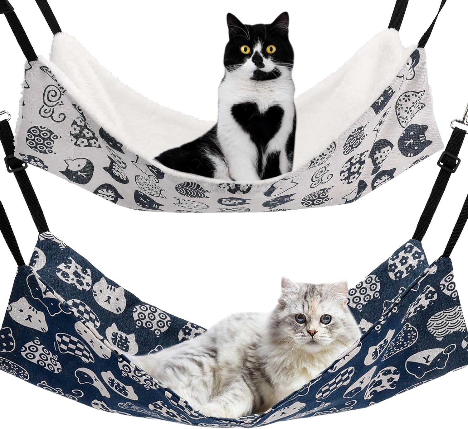 Admaison Cat Hammock for Cage Hanging Reversible 2Pack,Pet Hammock Bed…