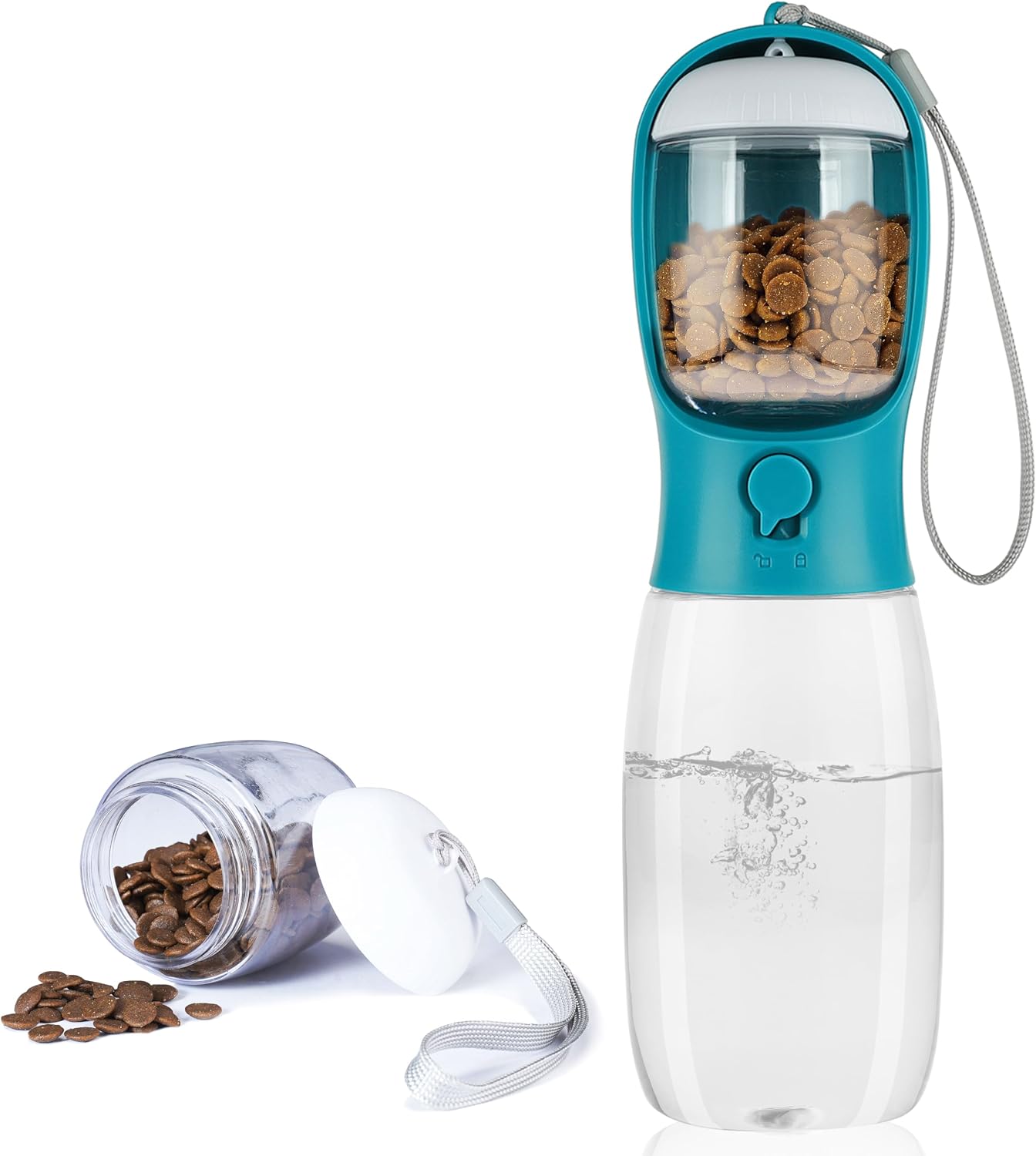 AVELORA Dog Water Bottle with Food Container, Portable Leak Proof Pet Water Dispenser for Walking Hiking Travel, Puppy Essentials Accessories for Small Large Dogs, Dog Gifts (10oz/15oz/19oz) - Image 8