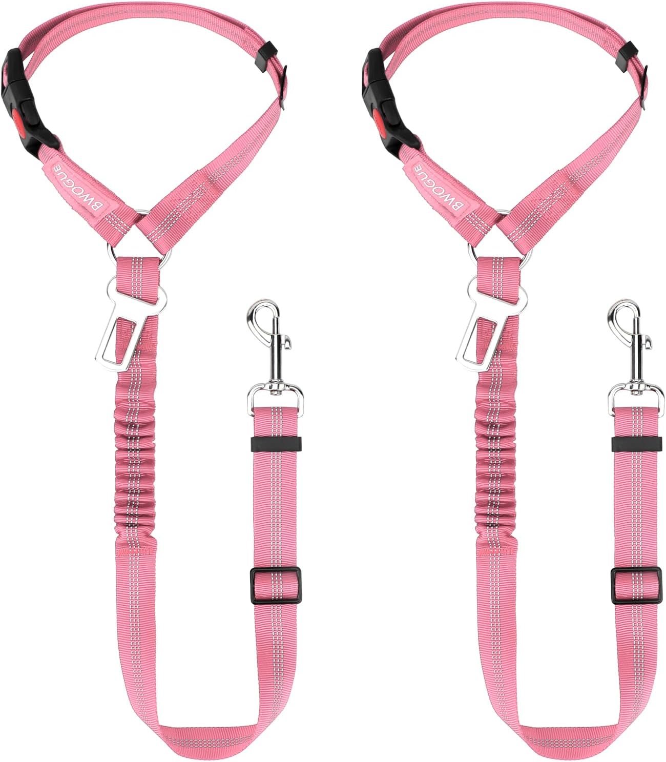 BWOGUE 2 Pack Dog Seat Belt for Car, Headrest Restraint Safety Leads | Headrest Loop for Car Travel, 18-30 in Adjustable, 2-in-1 Seat Belt and Leash, 2 Pack for Dogs and Cats, Use with Dog Harness - Image 27