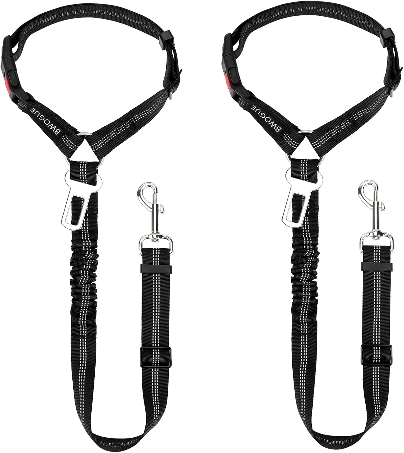BWOGUE 2 Pack Dog Seat Belt for Car, Headrest Restraint Safety Leads | Headrest Loop for Car Travel, 18-30 in Adjustable, 2-in-1 Seat Belt and Leash, 2 Pack for Dogs and Cats, Use with Dog Harness - Image 8