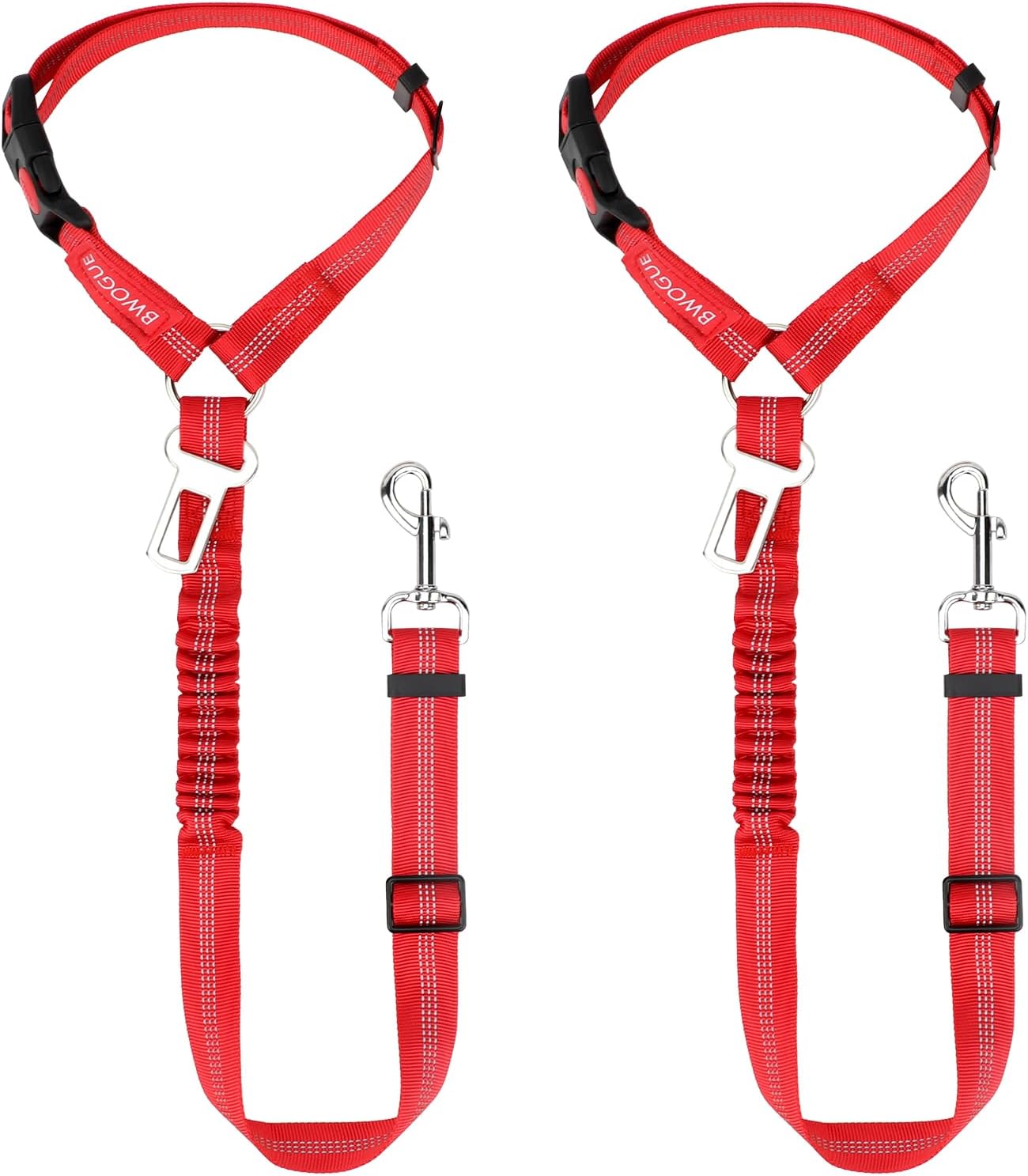BWOGUE 2 Pack Dog Seat Belt for Car, Headrest Restraint Safety Leads | Headrest Loop for Car Travel, 18-30 in Adjustable, 2-in-1 Seat Belt and Leash, 2 Pack for Dogs and Cats, Use with Dog Harness - Image 24