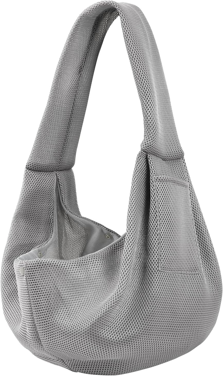 Dog and Cats Carrier Sling, Puppy Small Pet Carrier with Storage Pocket | Reversible Dog Sling Carrier, Safety buckle, Storage Pocket, Machine Washable for Travel, Outdoor Activities, Hand-Free, Gray - Image 10