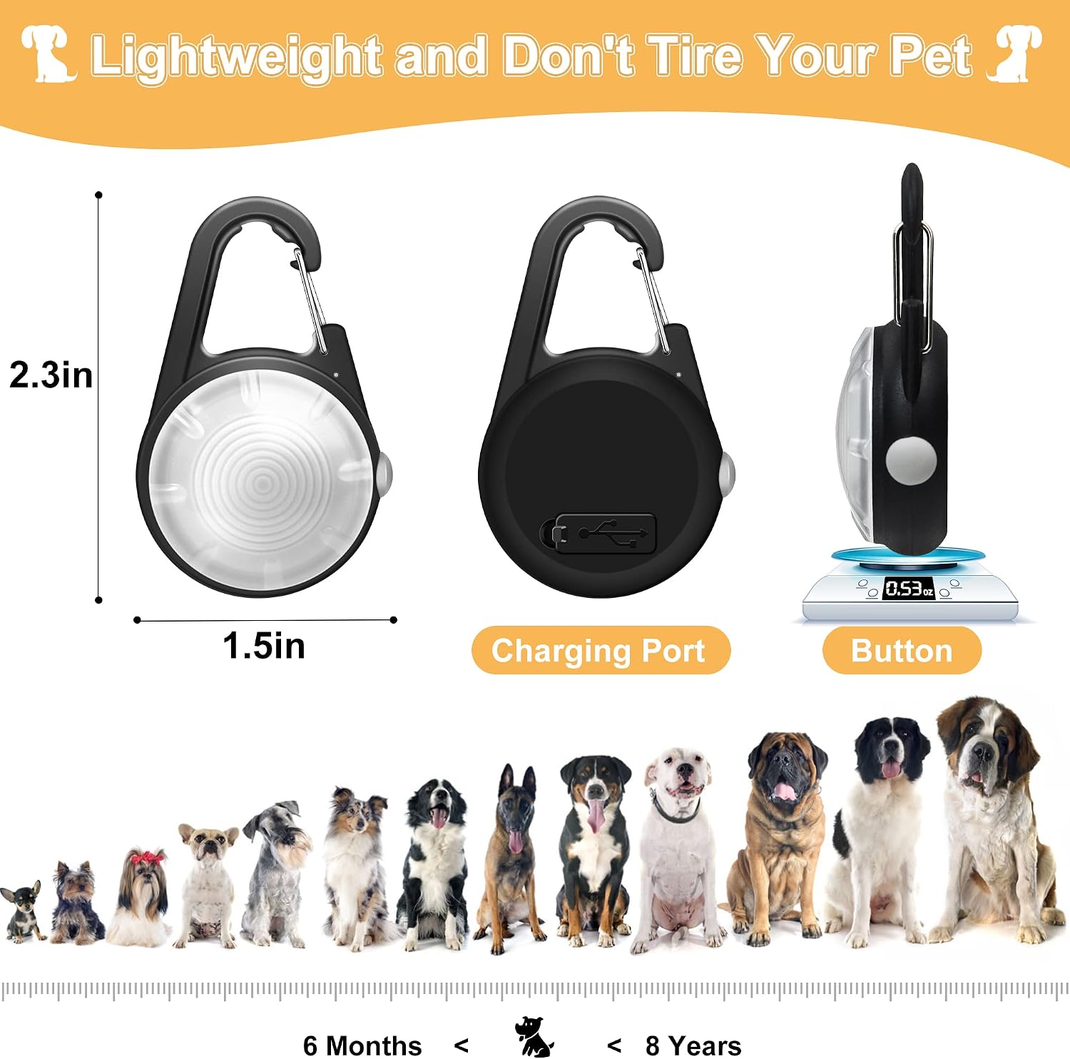 Dog Collar Light, 4 Modes Dog Lights for Night Walking, Rechargeable LED Pet Collar Light for Nighttime Clip on, IP68 Waterproof Pet Walking Accessories-2 Pack(Black) - Image 6