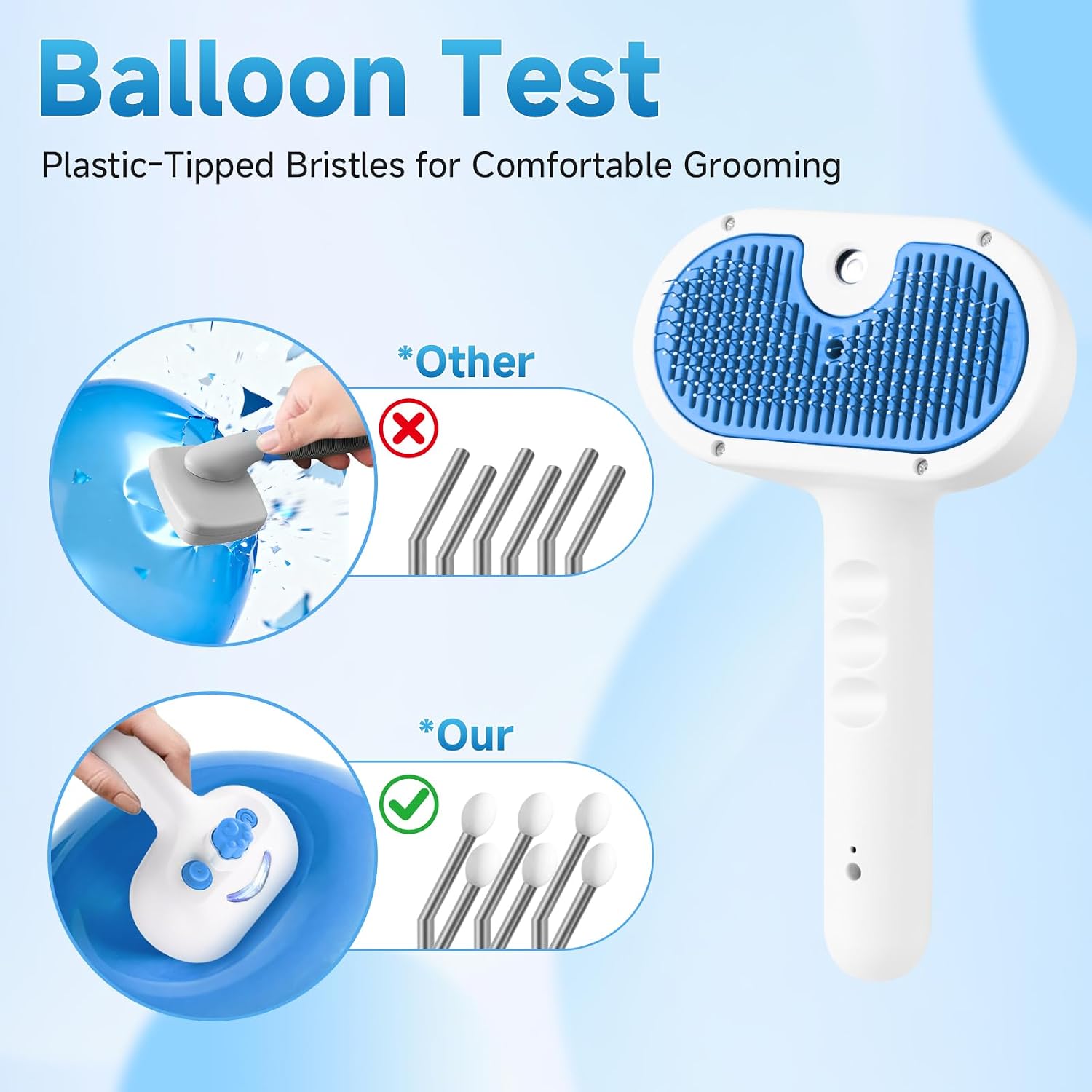 LetsFeed Pet Steam Brush for Dogs & Cats, 3-in-1 Shedding Grooming Tool | Self Cleaning Spray Comb with Mist, Dog Brush for Shedding, Cat Brush for Hair Removal, Long Haired Pet, Waterless Shampoo - Image 4