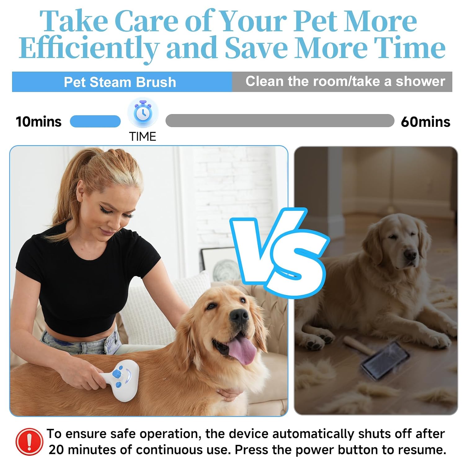 LetsFeed Pet Steam Brush for Dogs & Cats, 3-in-1 Shedding Grooming Tool | Self Cleaning Spray Comb with Mist, Dog Brush for Shedding, Cat Brush for Hair Removal, Long Haired Pet, Waterless Shampoo - Image 9