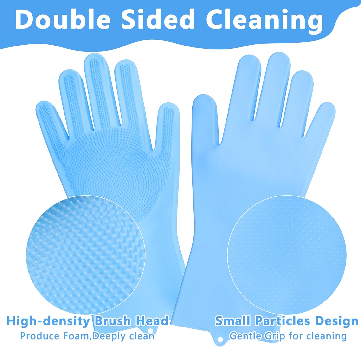 Maiiu Pet Grooming Gloves—Dog Washing Gloves with High-Density Teeth | Dog Bath Scrubber with Enhanced Five Finger Design, Silicone Gloves for Dogs and Cats Bathing, Massage (Blue) - Image 4