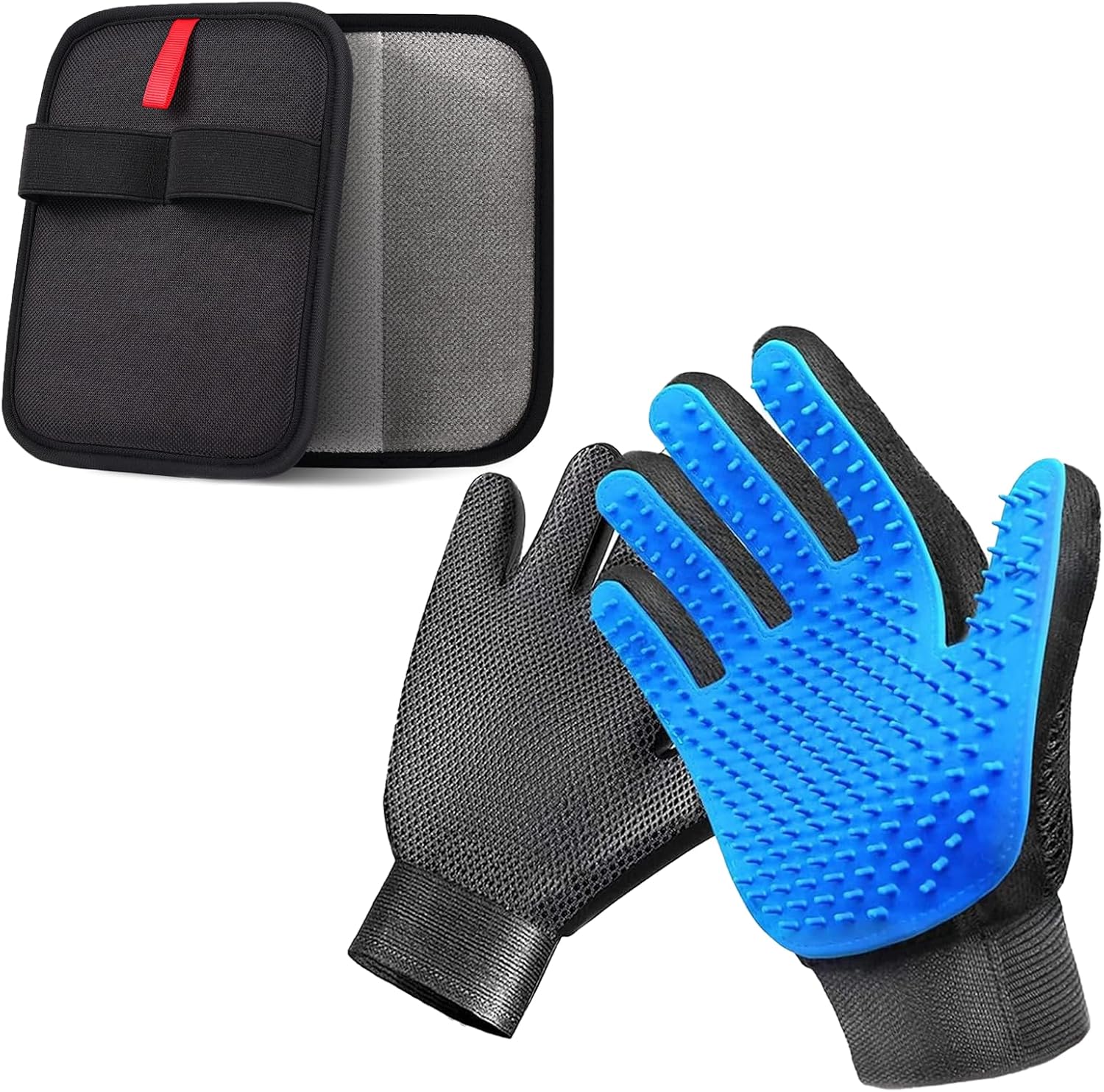 NVNAN Pet Hair Removal Glove for Dogs & Cats, 2-Pack Blue | 2-in-1 deshedding brush and massage mitt for shedding control, bathing and washing, safe for short or long hair pets - Image 14