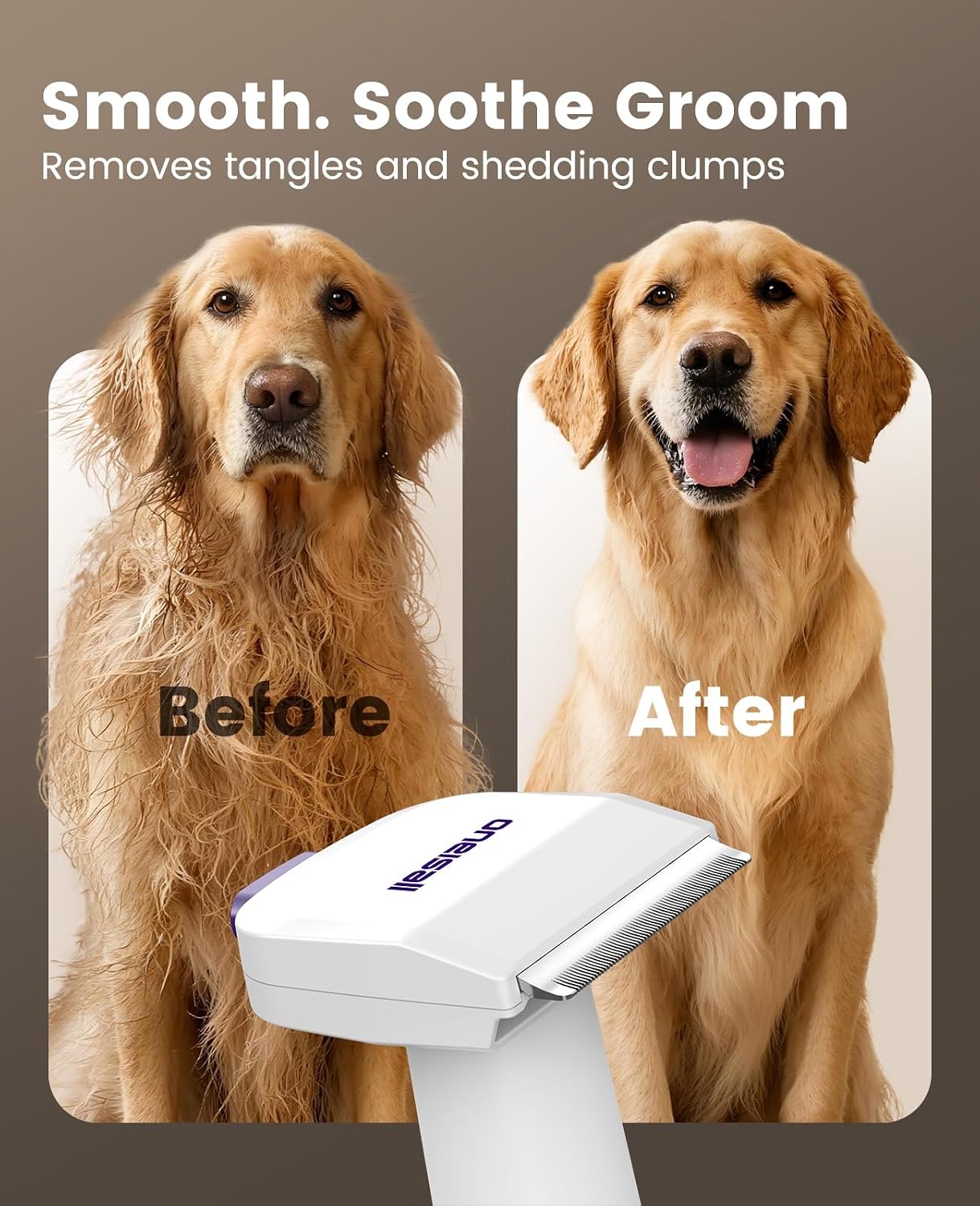 oneisall Dog Hair Vacuum Shedding Grooming Brush Kits for Pet Thick Coats | 15000Pa,3 Suction Low Noise,1.5L Dust Cup,5 in 1 Kits(Grooming/Deshedding/Cleaning Brush,Remover Roller,Crevice Tool), LM5 - Image 5