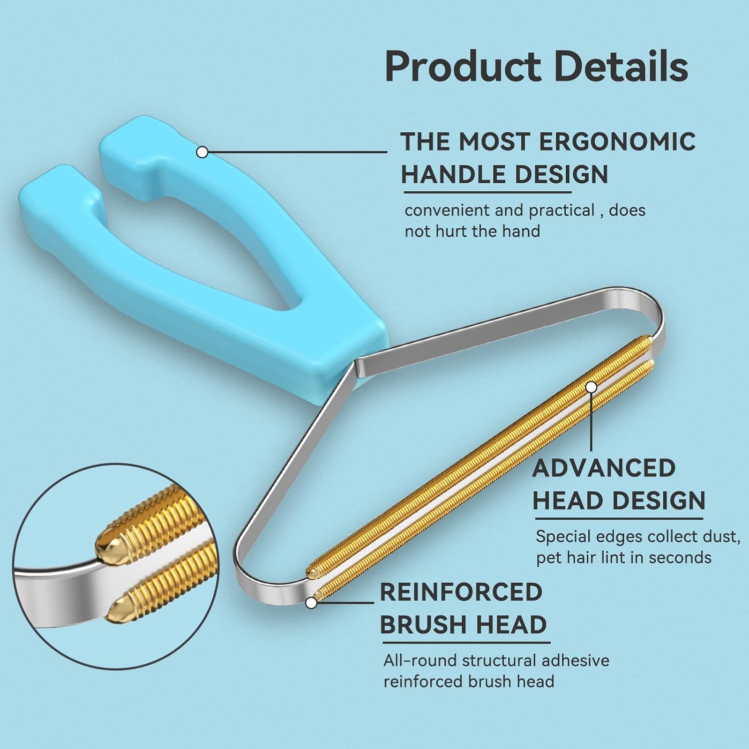 Pet Hair Remover, Dog and Cat Hair Remover, Carpet Rake, Carpet Scraper | Pet Hair Removal Tool, Carpet Rake for Pet Hair Removal, Pile Brush, Carpet, Car Cushions, Sofa, Pet Bed, Furniture, Rug - Image 3