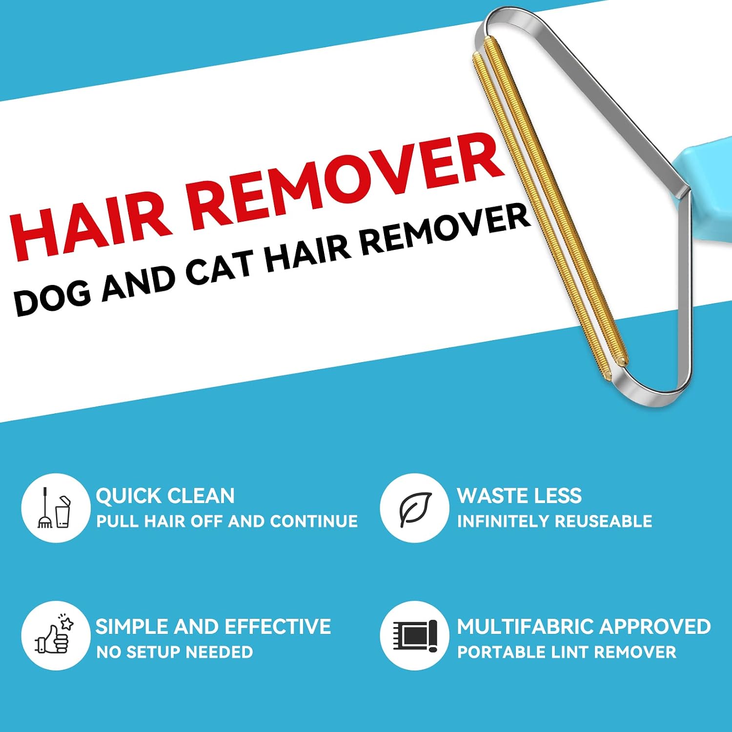 Pet Hair Remover, Dog and Cat Hair Remover, Carpet Rake, Carpet Scraper | Pet Hair Removal Tool, Carpet Rake for Pet Hair Removal, Pile Brush, Carpet, Car Cushions, Sofa, Pet Bed, Furniture, Rug - Image 7