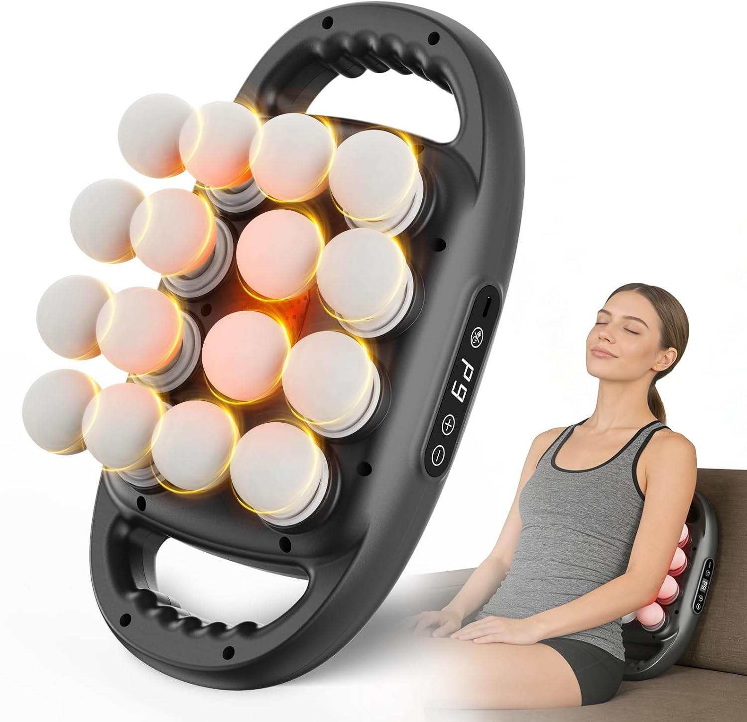 16 Head Massage Gun, Deep Tissue Percussion Massager for Athlete with 9 Modes & 9 Speeds, Portable