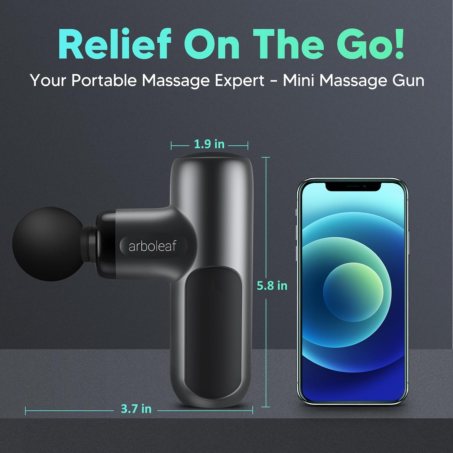 arboleaf Mini Massage Gun, Deep Tissue Percussion Massager Back Pain Relief — view 2